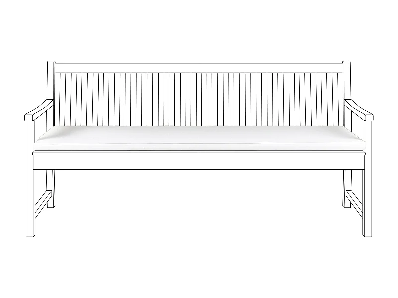 Zitkussen voor bank VIVARA 169 x 50 cm Wit
