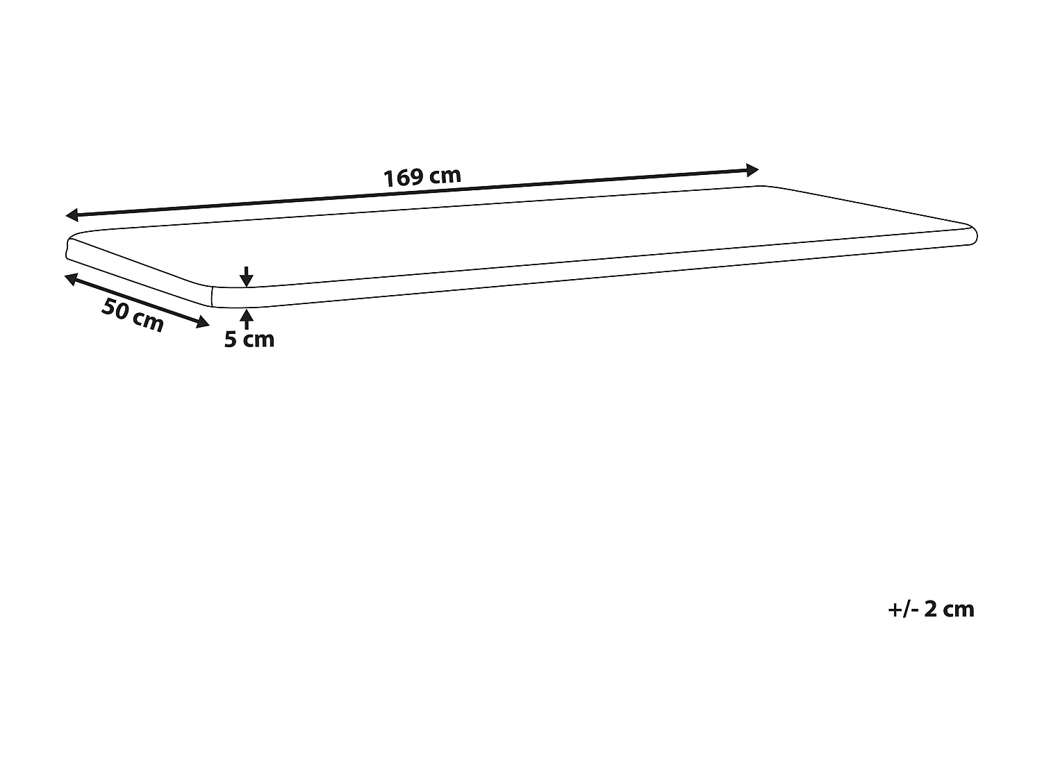 Coussin de banquette VIVARA 169 x 50 cm Blanc