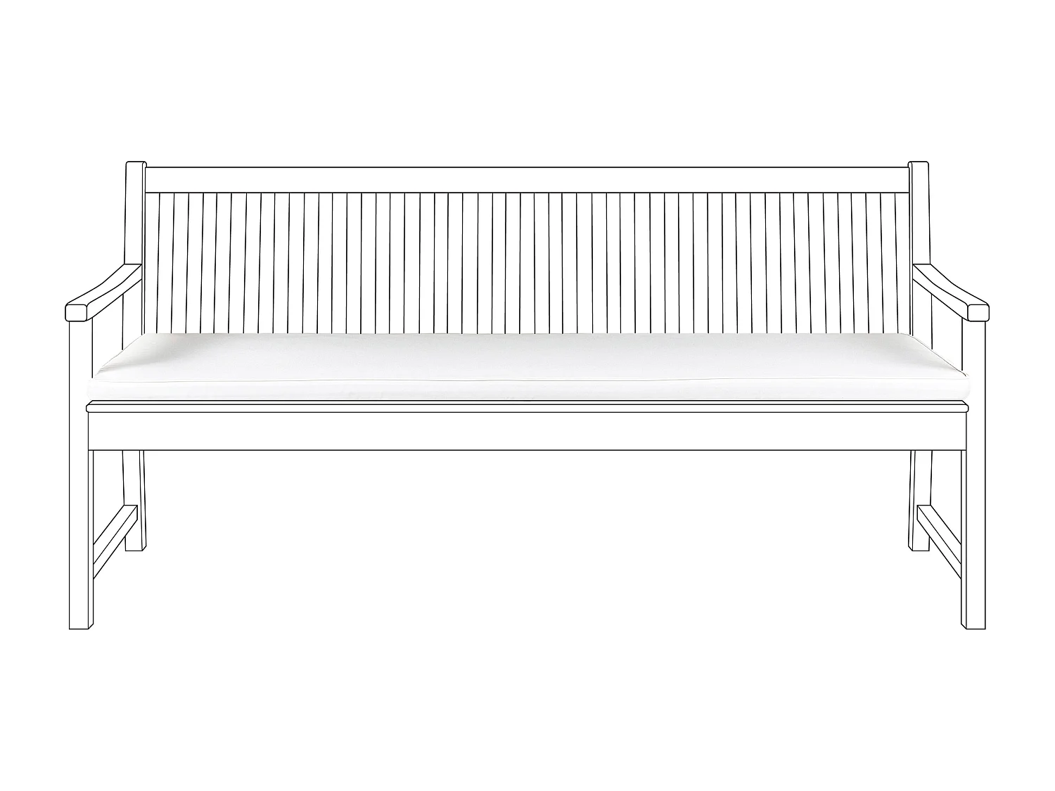 Coussin de banquette VIVARA 169 x 50 cm Blanc