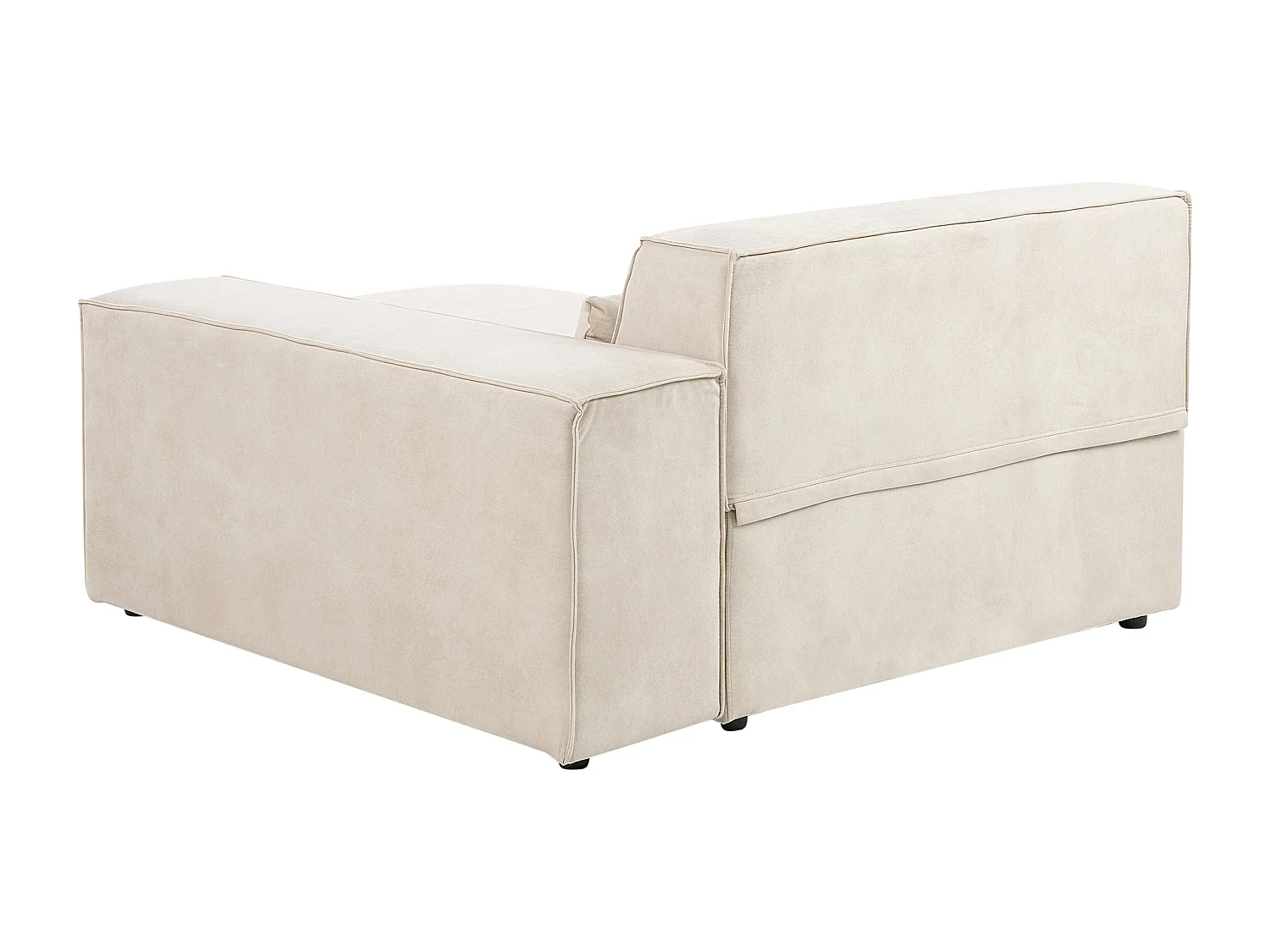 Chaise longue côté gauche HELLNAR Velours Beige clair