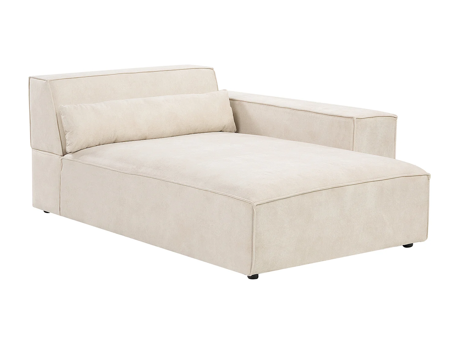 Chaise longue côté gauche HELLNAR Velours Beige clair