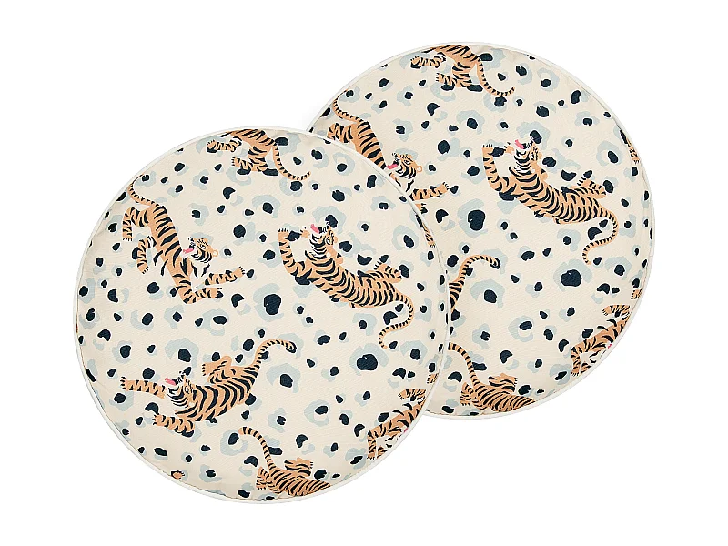 Lot de 2 coussins d'extérieur ARENZANO Motif animal 40 x 40 cm Beige