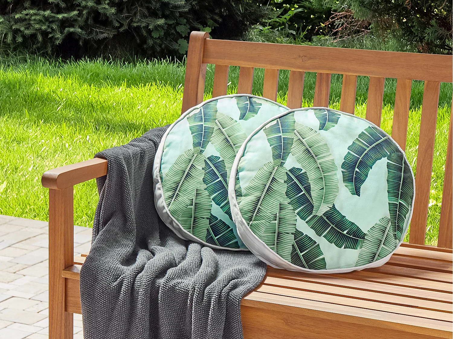 Set di 2 cuscini da esterno BOISSANO Trama di piante 40 x 40 cm Verde