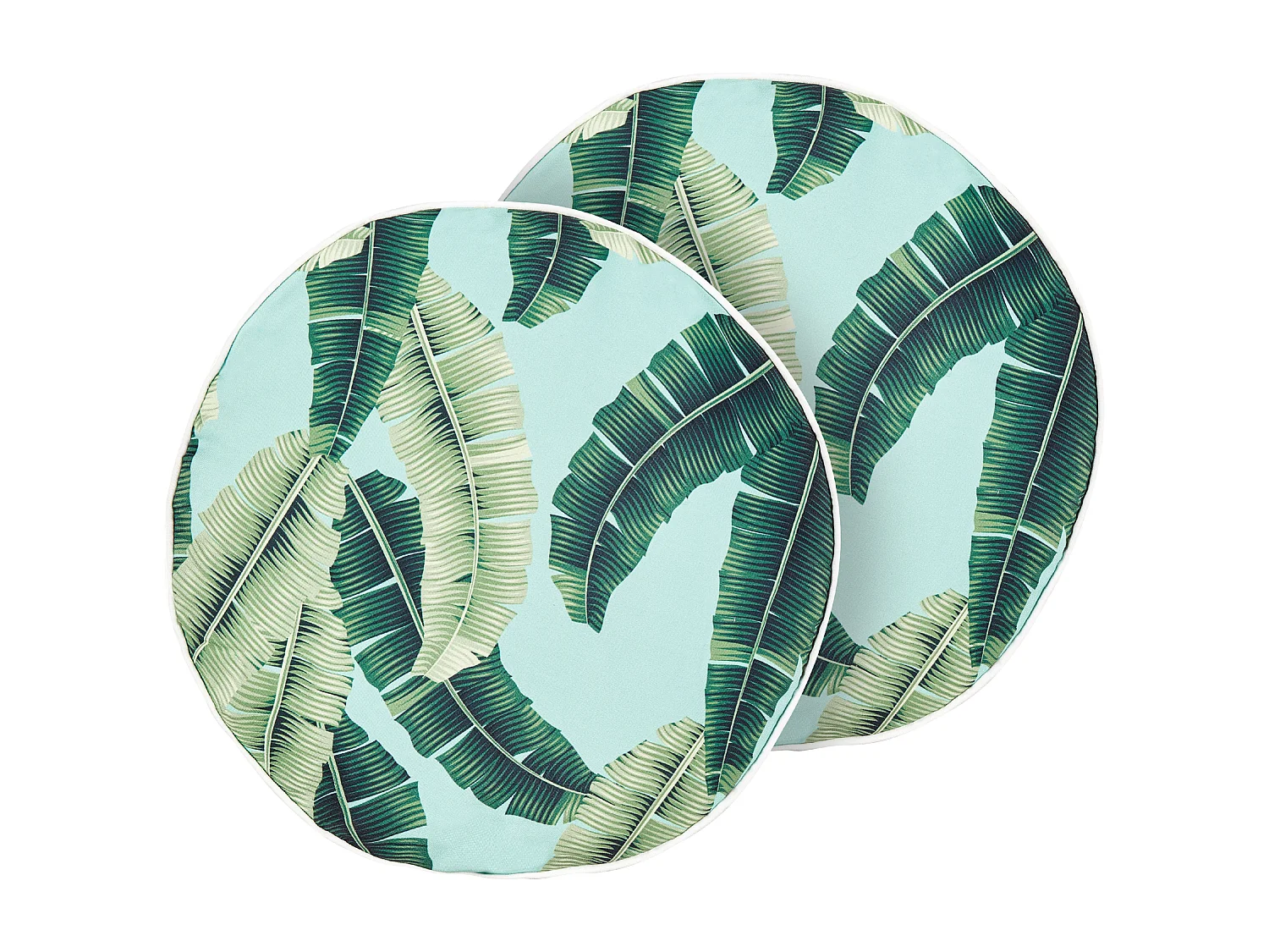 Conjunto de 2 almofadas de jardim BOISSANO Padrão de plantas 40 x 40 cm Verde