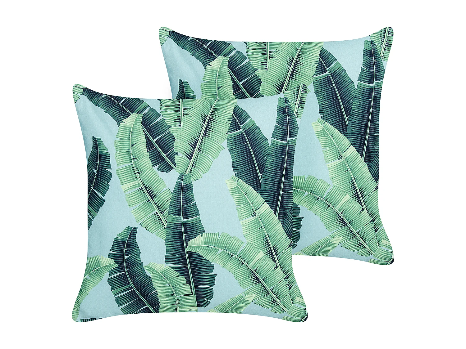 Lot de 2 coussins d'extérieur BOISSANO Motif de plante 45 x 45 cm Vert