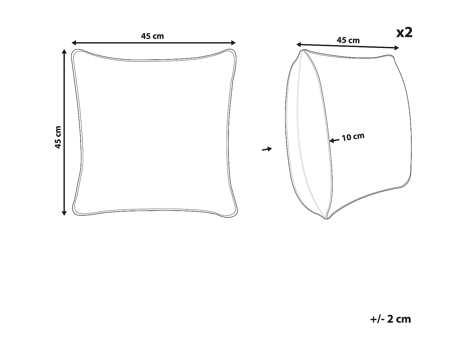 Set van 2 tuinkussens BOISSANO Bladpatroon 45 x 45 cm Groen