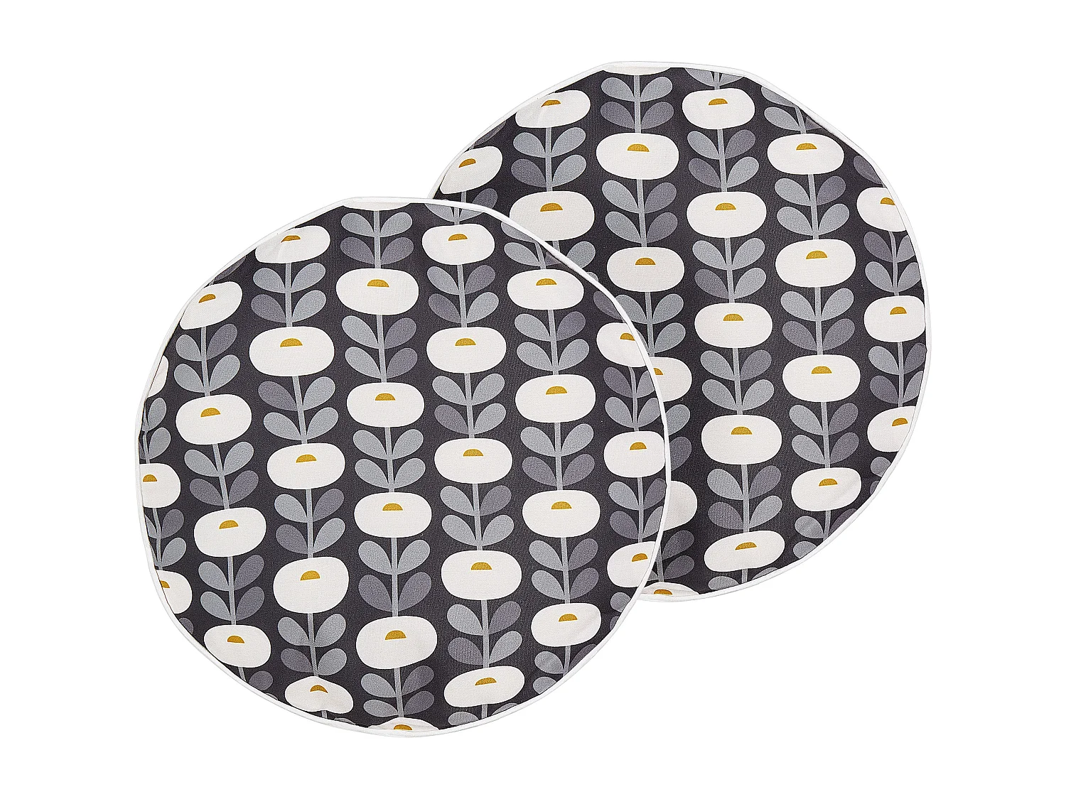 Lot de 2 coussins d\'extérieur VALSORDA Motif géométrique 40 x 40 cm Gris