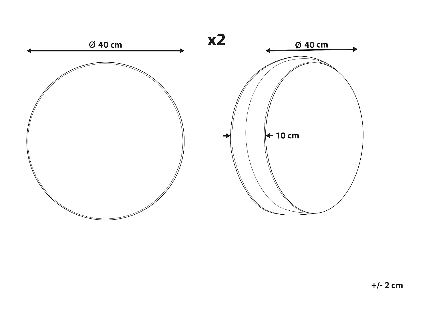 Lot de 2 coussins d'extérieur TORRAZZO Motif de plante 40 x 40 cm Blanc