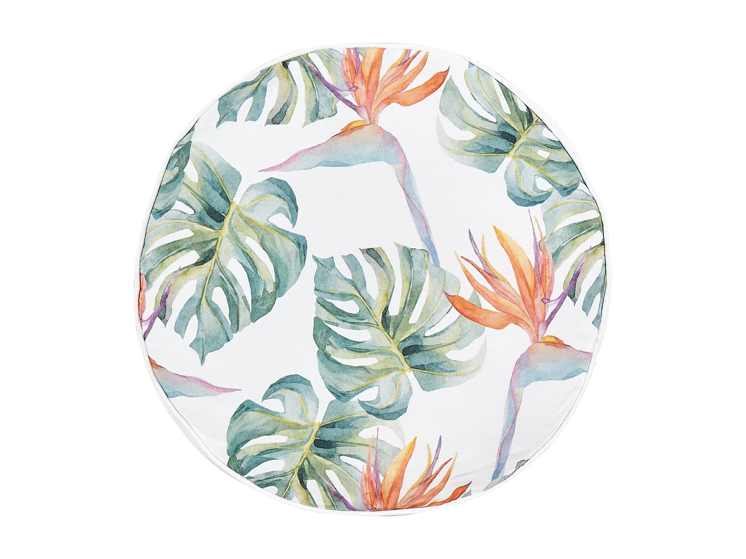 Lot de 2 coussins d'extérieur TORRAZZO Motif de plante 40 x 40 cm Blanc