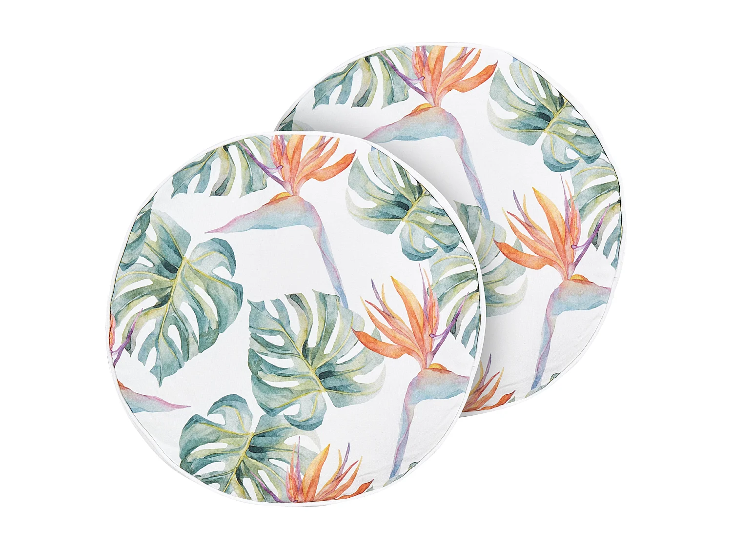 Set van 2 tuinkussens TORRAZZO 40 x 40 cm Wit Bladpatroon