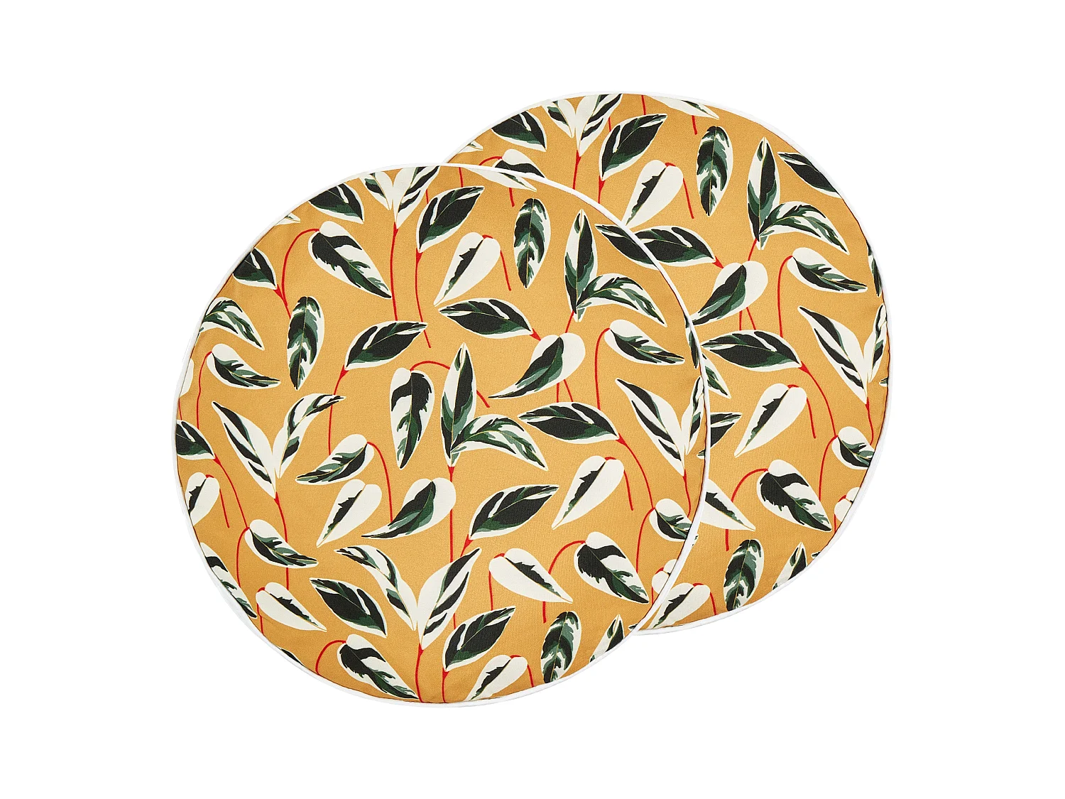 Lot de 2 coussins d'extérieur TAGGIA Motif de plante 40 x 40 cm Jaune