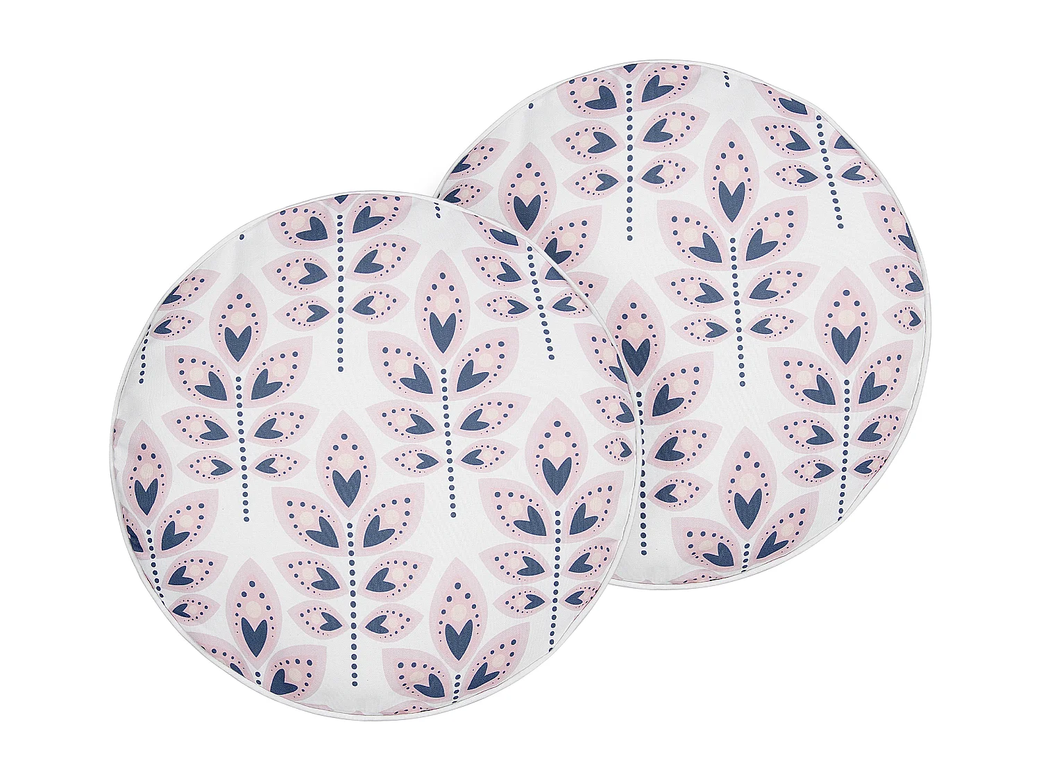 Lot de 2 coussins d'extérieur TORRETTA Motif de plante 40 x 40 cm Blanc cassé