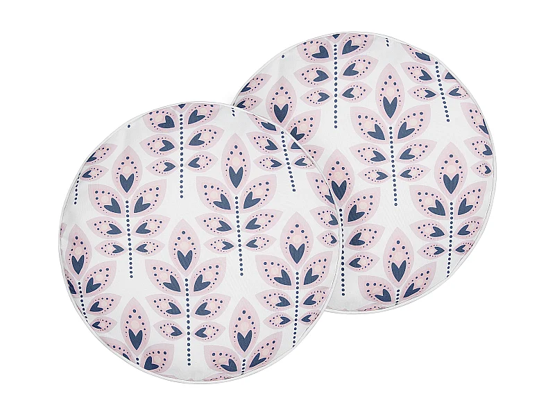 Lot de 2 coussins d'extérieur TORRETTA Motif de plante 40 x 40 cm Blanc cassé