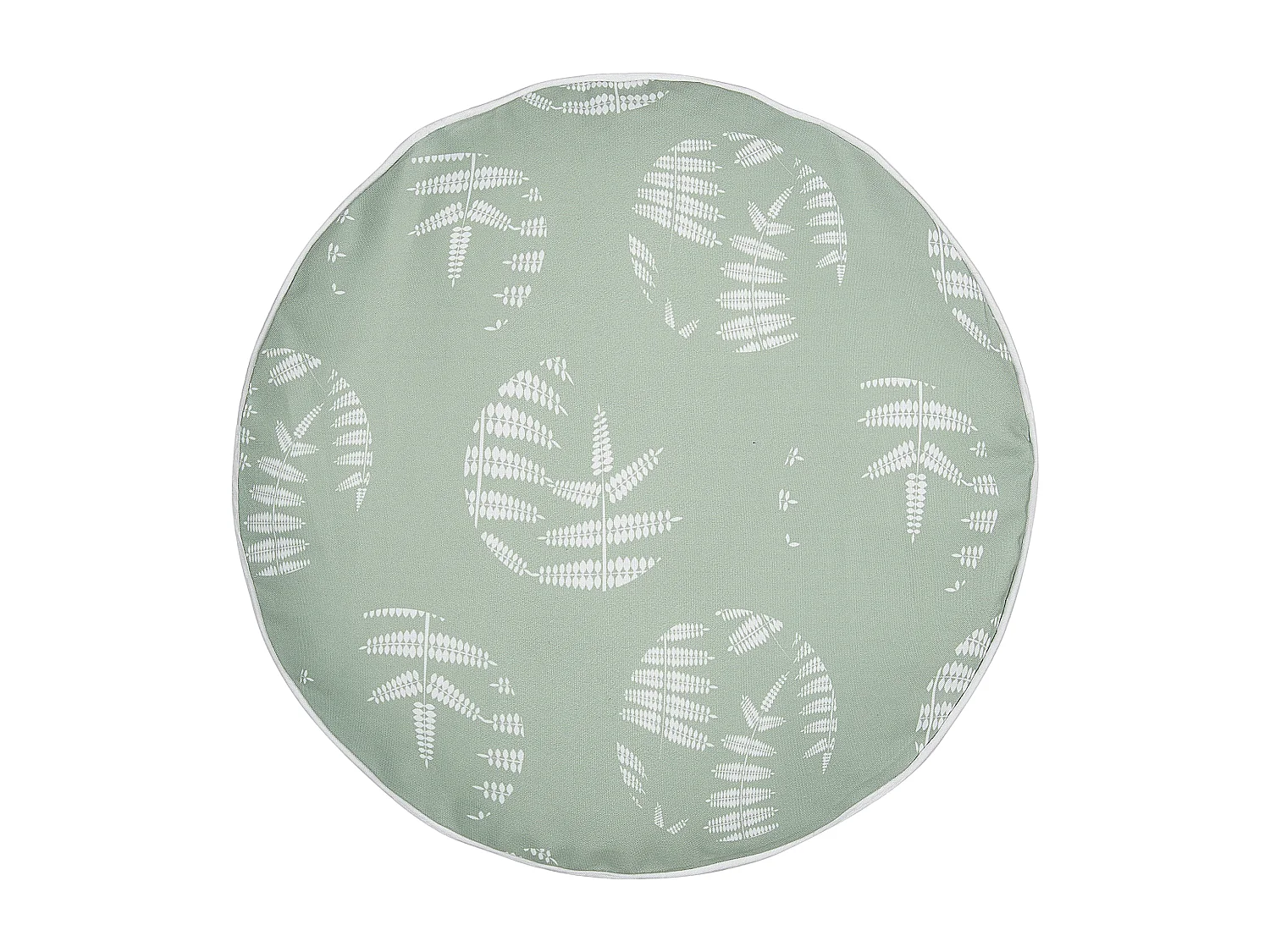 Gartenkissen 2er Set grün rund ⌀ 40 cm mit Blättermotiv Outdoor modern Alassio