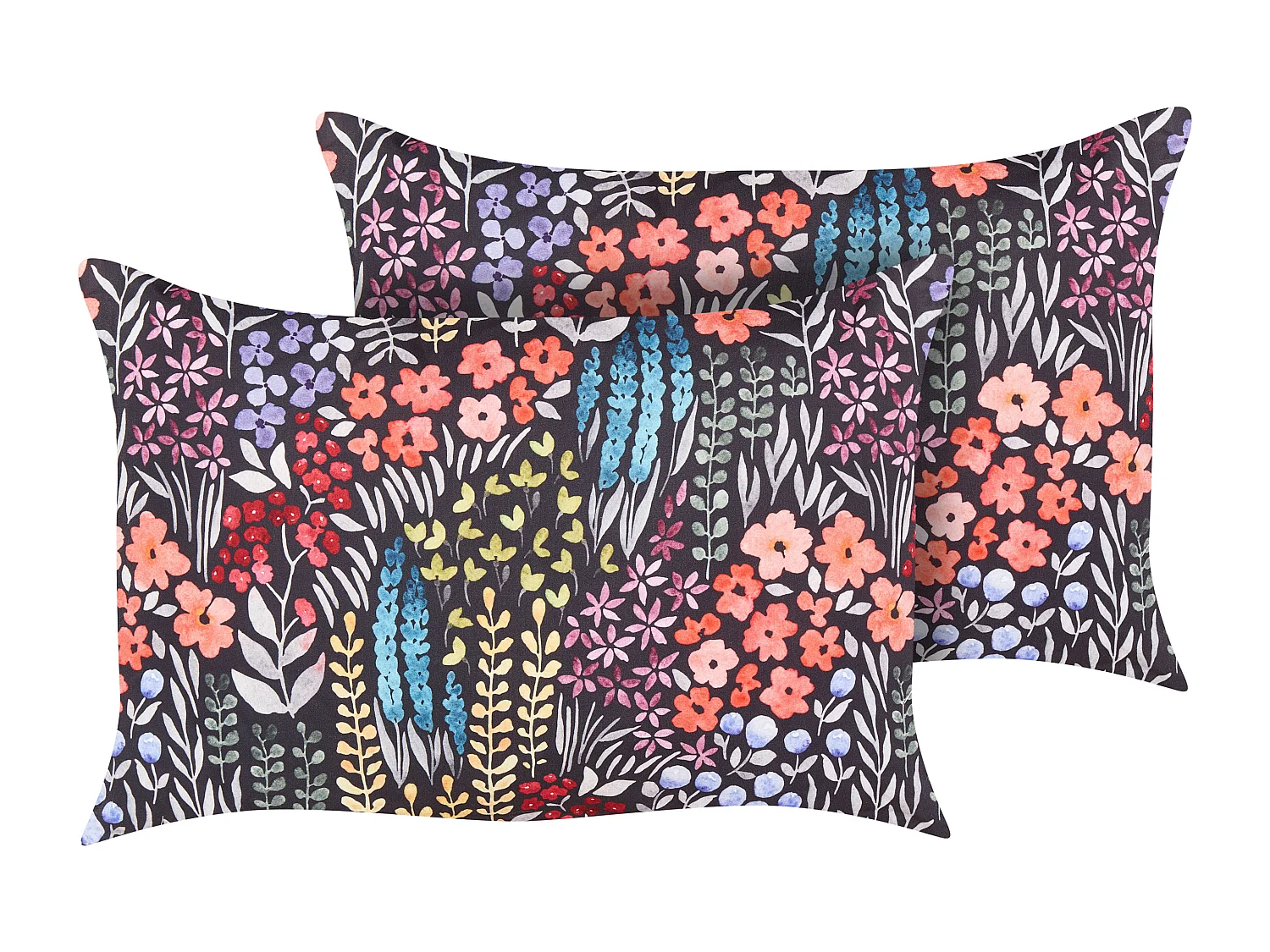 Lot de 2 coussins d\'extérieur CASTELARO Motif floral 40 x 60 cm Multicolore