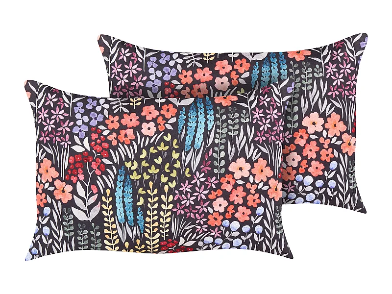 Lot de 2 coussins d'extérieur CASTELARO Motif floral 40 x 60 cm Multicolore