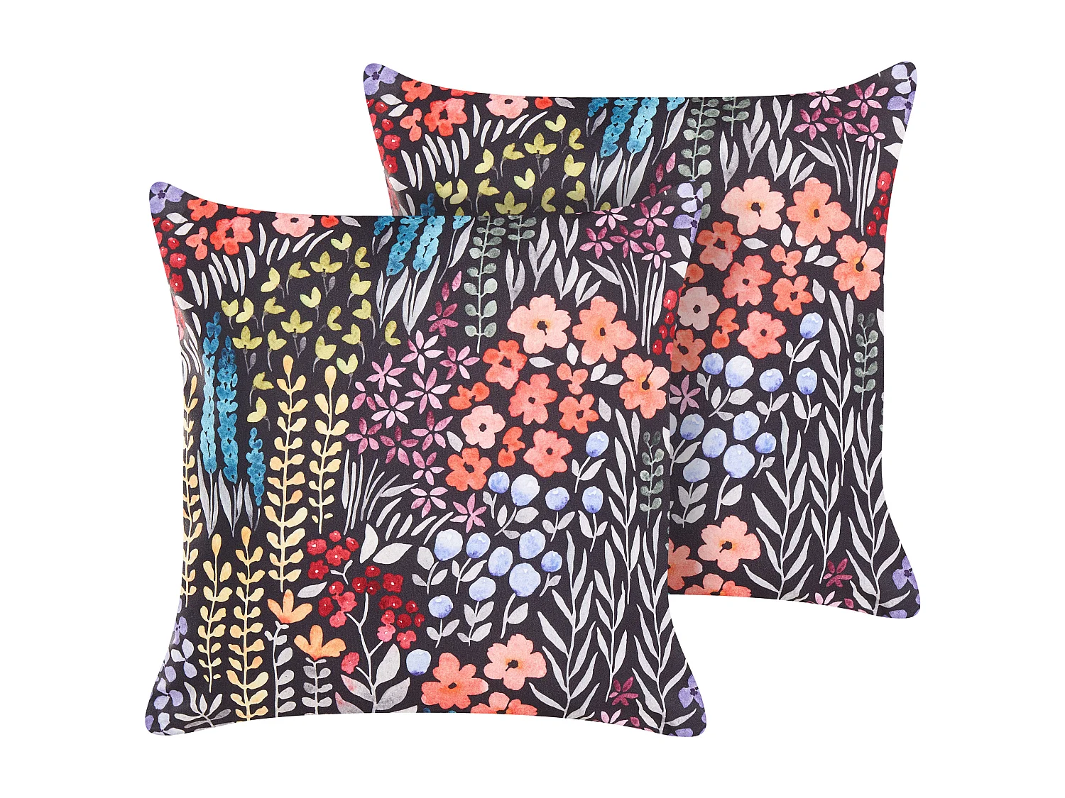 Lot de 2 coussins d'extérieur CASTELARO Motif floral 45 x 45 cm Multicolore