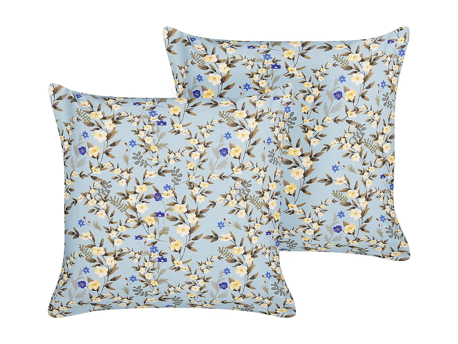 Set van 2 tuinkussens VALLORIA 45 x 45 cm Blauw Bloempatroon