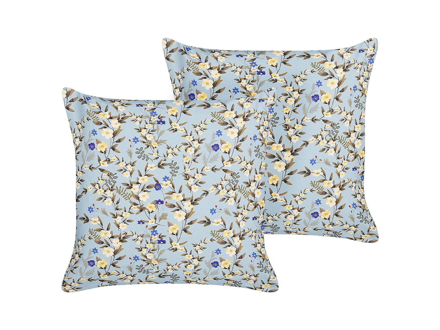 Lot de 2 coussins d'extérieur VALLORIA Motif floral 45 x 45 cm Bleu