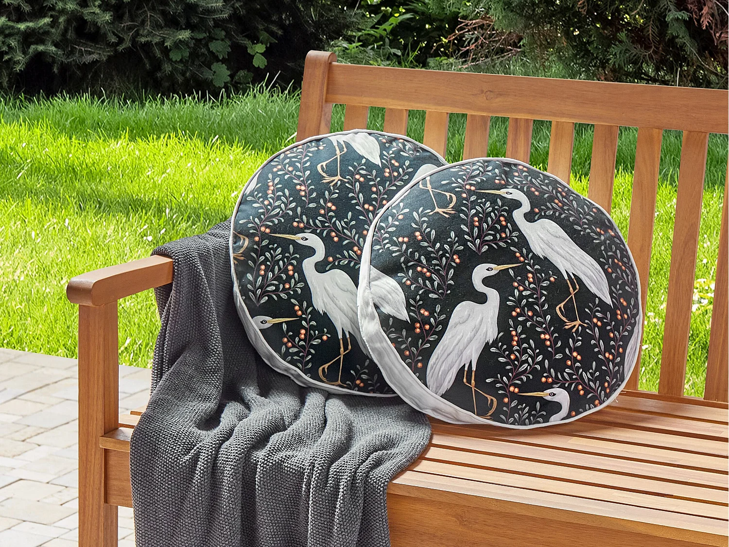 Set di 2 cuscini da esterno PIANAZZO 40 x 40 cm Nero Trama animale