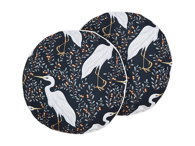 Lot de 2 coussins d'extérieur PIANAZZO Motif animal 40 x 40 cm Noir