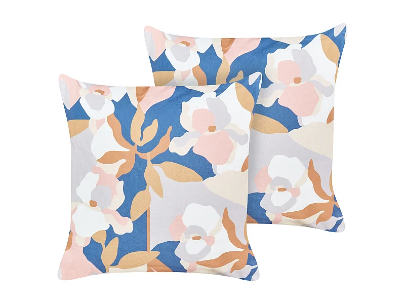 Set di 2 cuscini da esterno VEREZZI 45 x 45 cm Multicolore Trama floreale