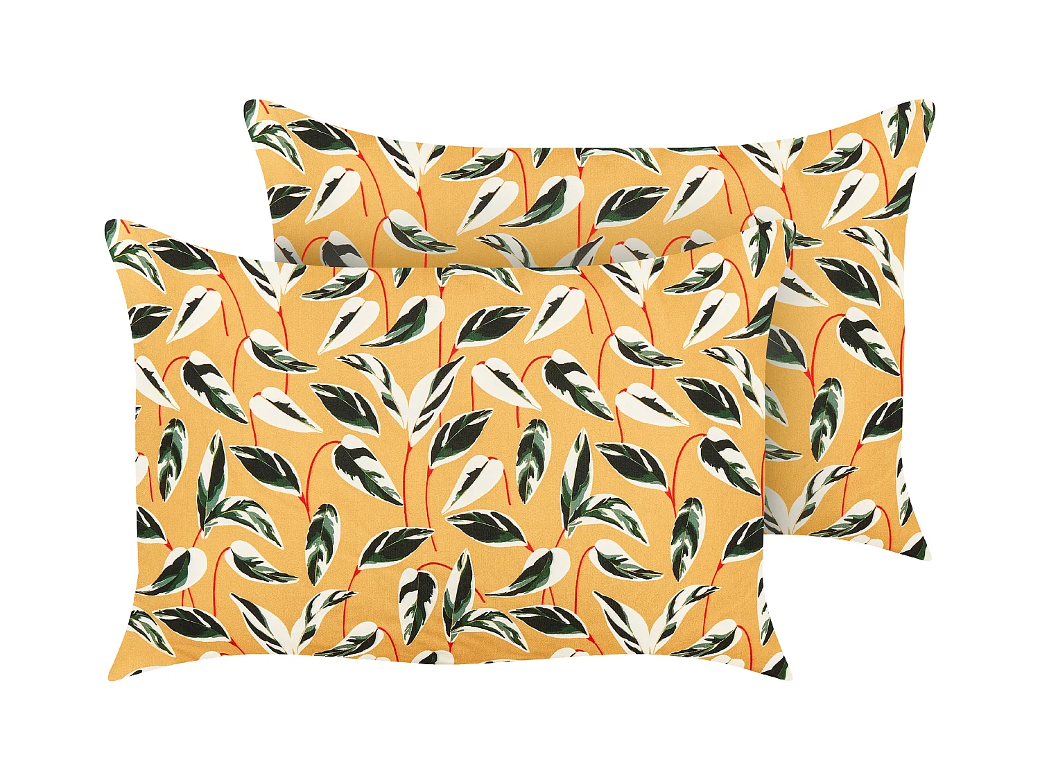 Lot de 2 coussins d'extérieur TAGGIA Motif de plante 40 x 60 cm Jaune