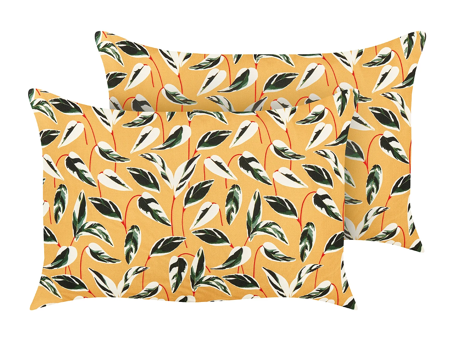 Lot de 2 coussins d'extérieur TAGGIA Motif de plante 40 x 60 cm Jaune