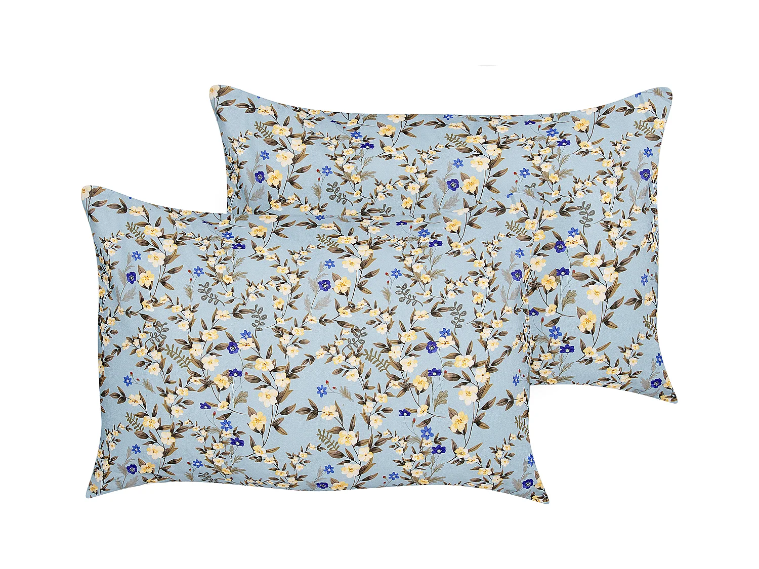 Lot de 2 coussins d'extérieur VALLORIA Motif floral 40 x 60 cm Bleu