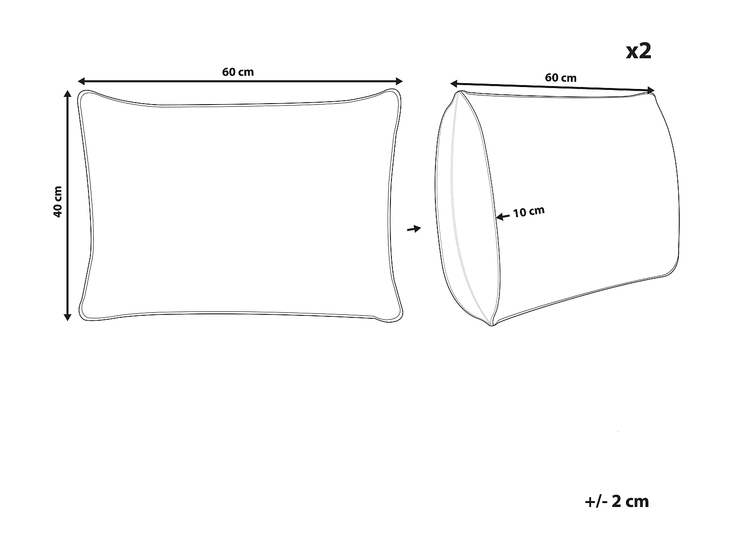 Set van 2 tuinkussens VALLORIA 40 x 60 cm Blauw Bloempatroon