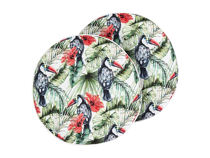 Lot de 2 coussins d'extérieur MALLARE Motif animal 40 x 40 cm Vert