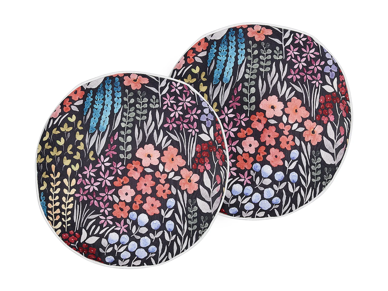 Gartenkissen 2er Set bunt rund ⌀ 40 cm Blumenmuster Outdoor modern Castelaro