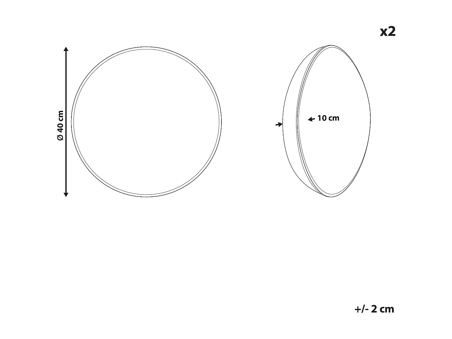 Gartenkissen 2er Set bunt rund ⌀ 40 cm Blumenmuster Outdoor modern Castelaro