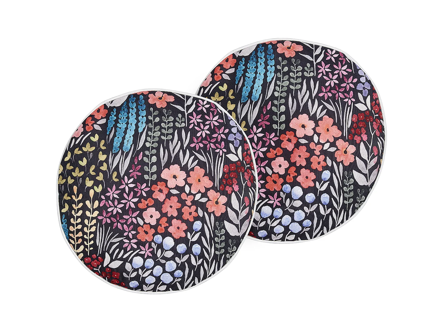 Conjunto de 2 almofadas de jardim CASTELARO Padrão floral 40 x 40 cm Multicolor