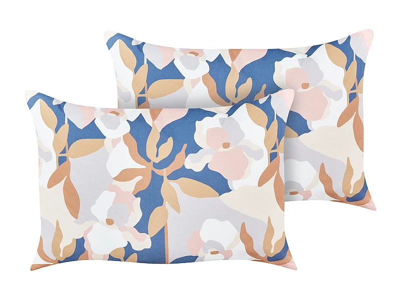 Lot de 2 coussins d'extérieur VEREZZI Motif floral 40 x 60 cm Multicolore