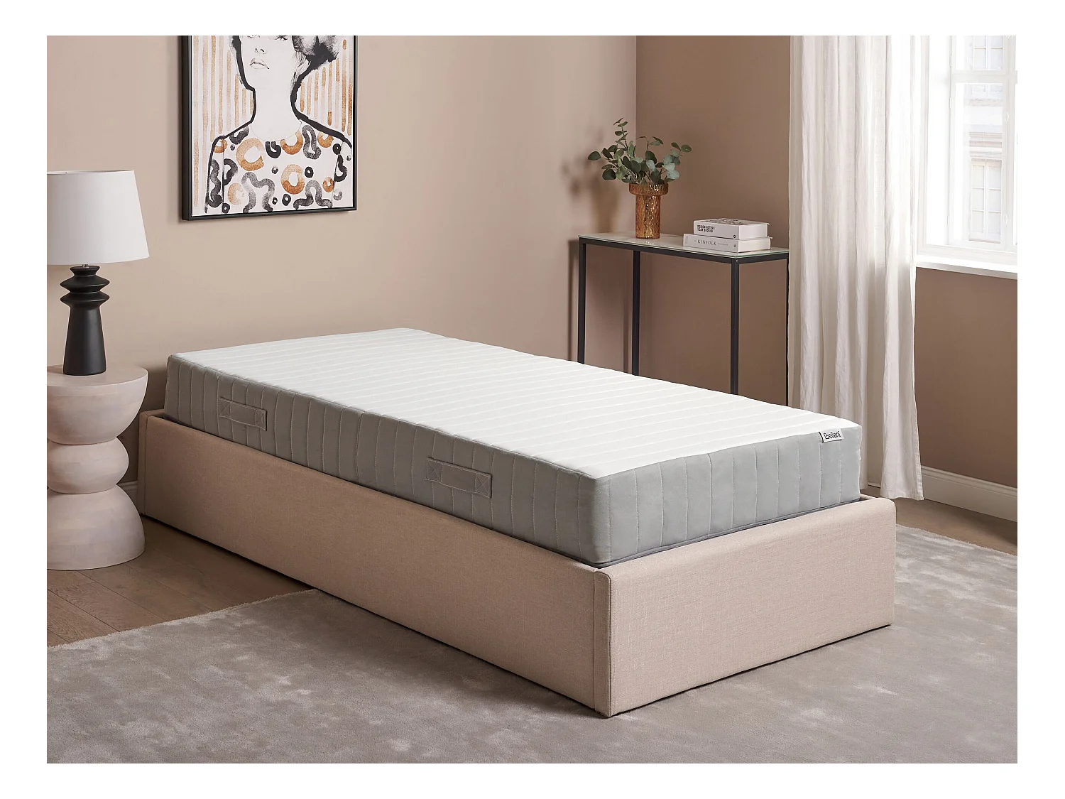 Matratze Taschenfederkern Memory Foam hart 90x200 cm weiß abnehmbar Fluffy