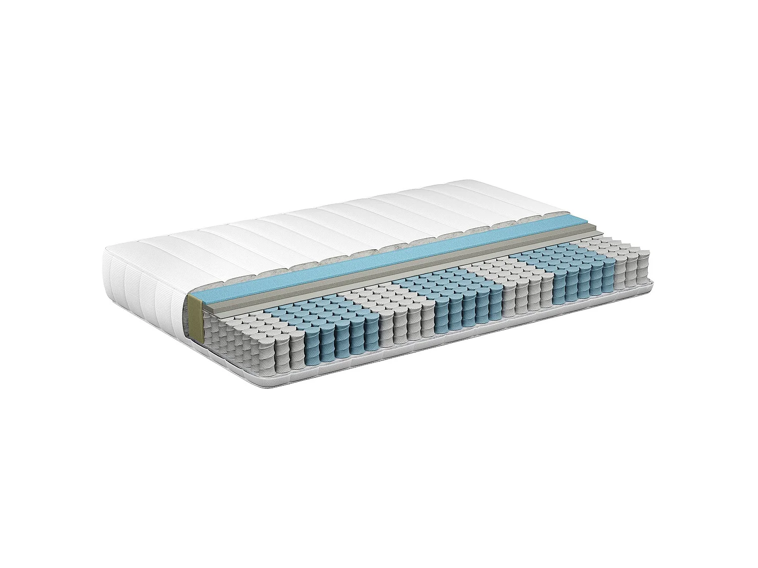 Matelas à ressorts ensachés avec housse amovible ferme 90 x 200 cm FLUFFY