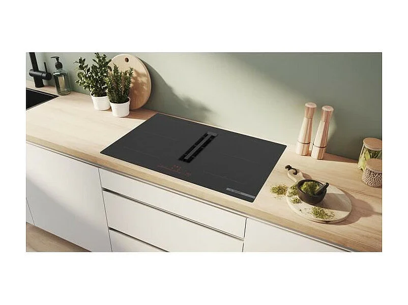 Table induction Aspirante - BOSCH SER6 - PVQ811H26E Noir - 4-foyers - Home Connect - L802xP522 mm