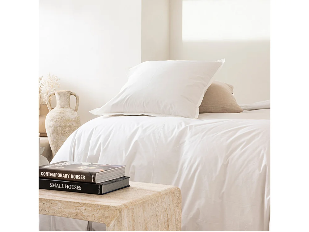 Como - Housse de couette blanc ivoire en percale de coton - 240x260cm