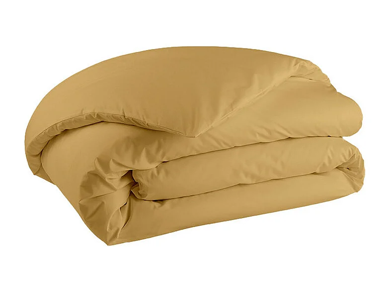 Como - Housse de couette jaune curry en percale de coton - 240x260cm