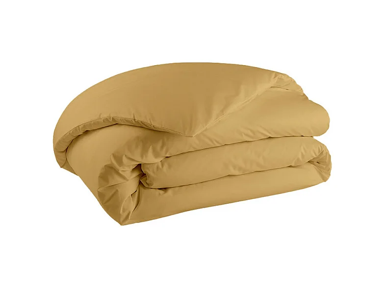 Como - Housse de couette jaune curry en percale de coton - 240x260cm