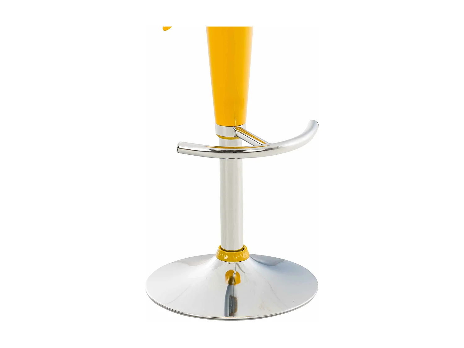 Lot de 2  Tabouret de bar - Plastique & Métal chromé - Jaune - Saddle