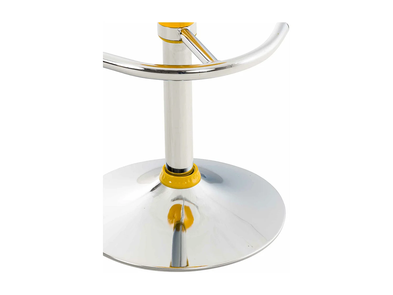 Lot de 2  Tabouret de bar - Plastique & Métal chromé - Jaune - Saddle
