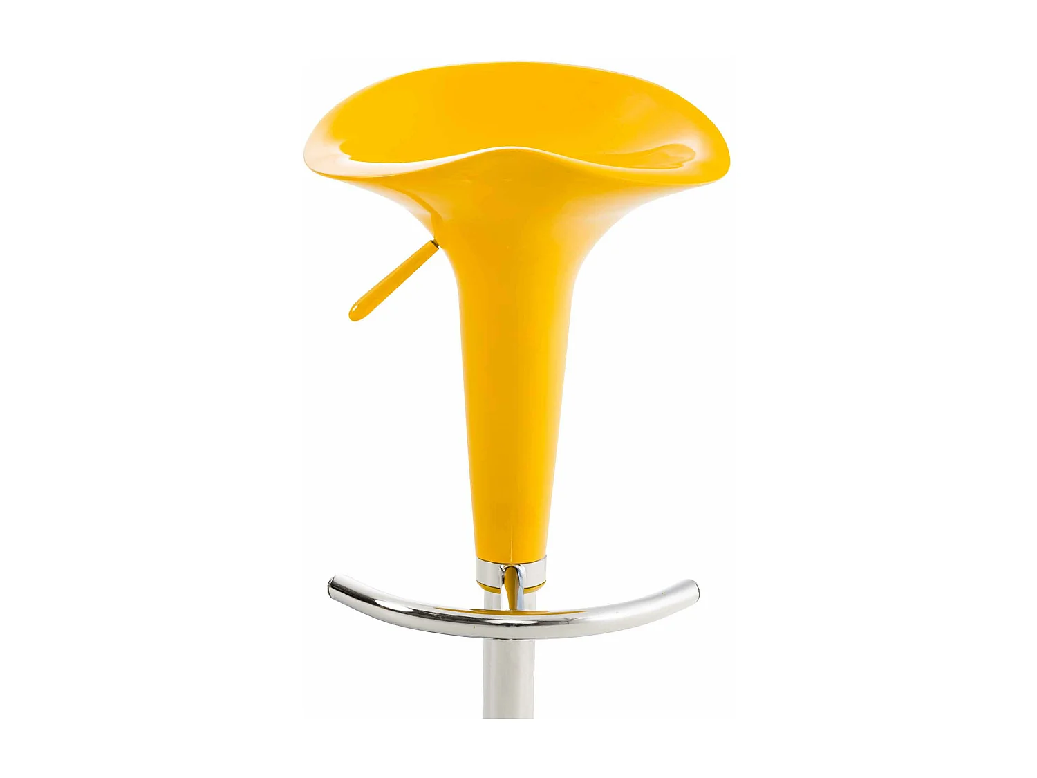 Lot de 2  Tabouret de bar - Plastique & Métal chromé - Jaune - Saddle