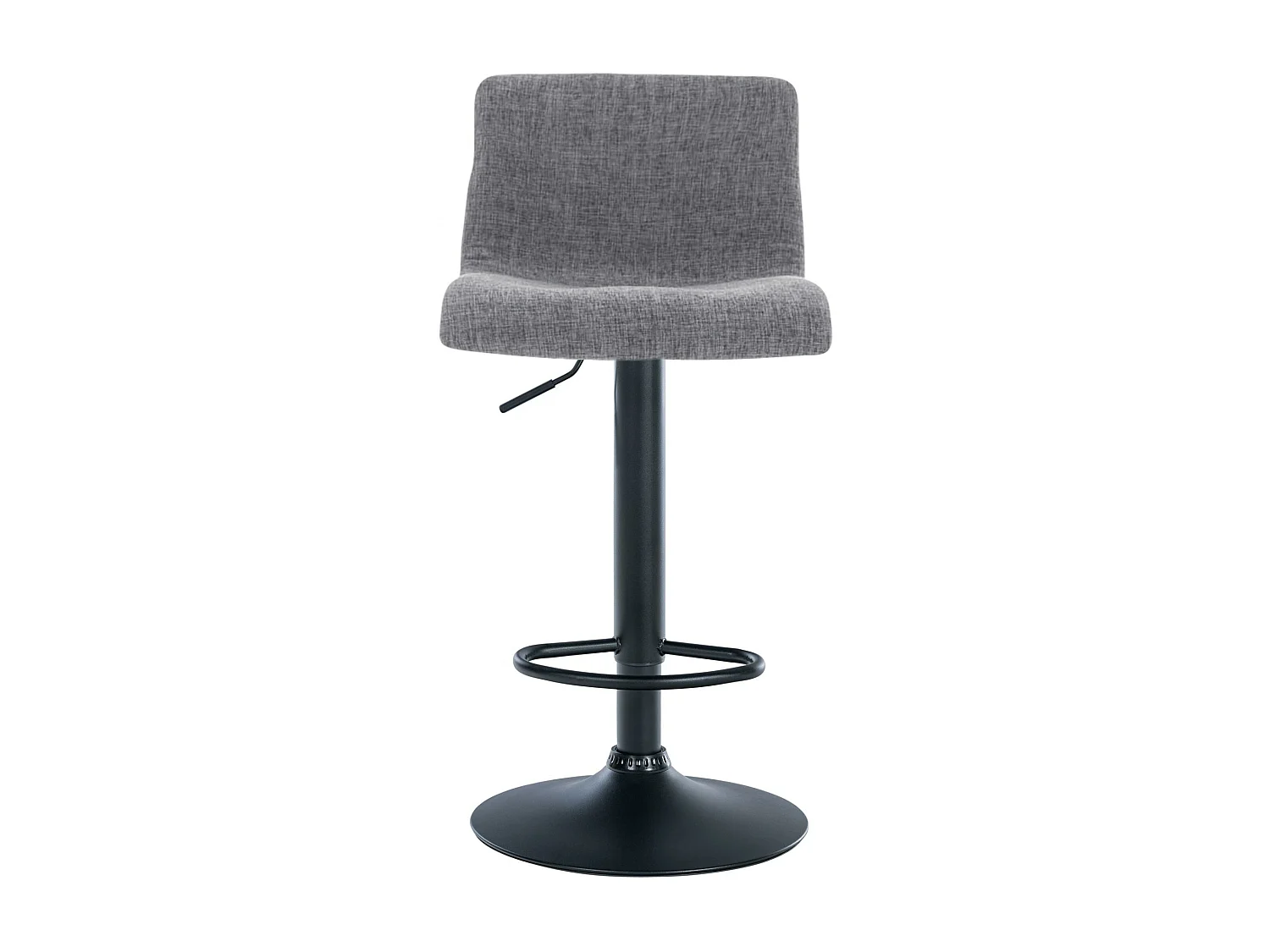 Tabouret de bar - Tissu & Métal noir mat - Gris clair - Hover