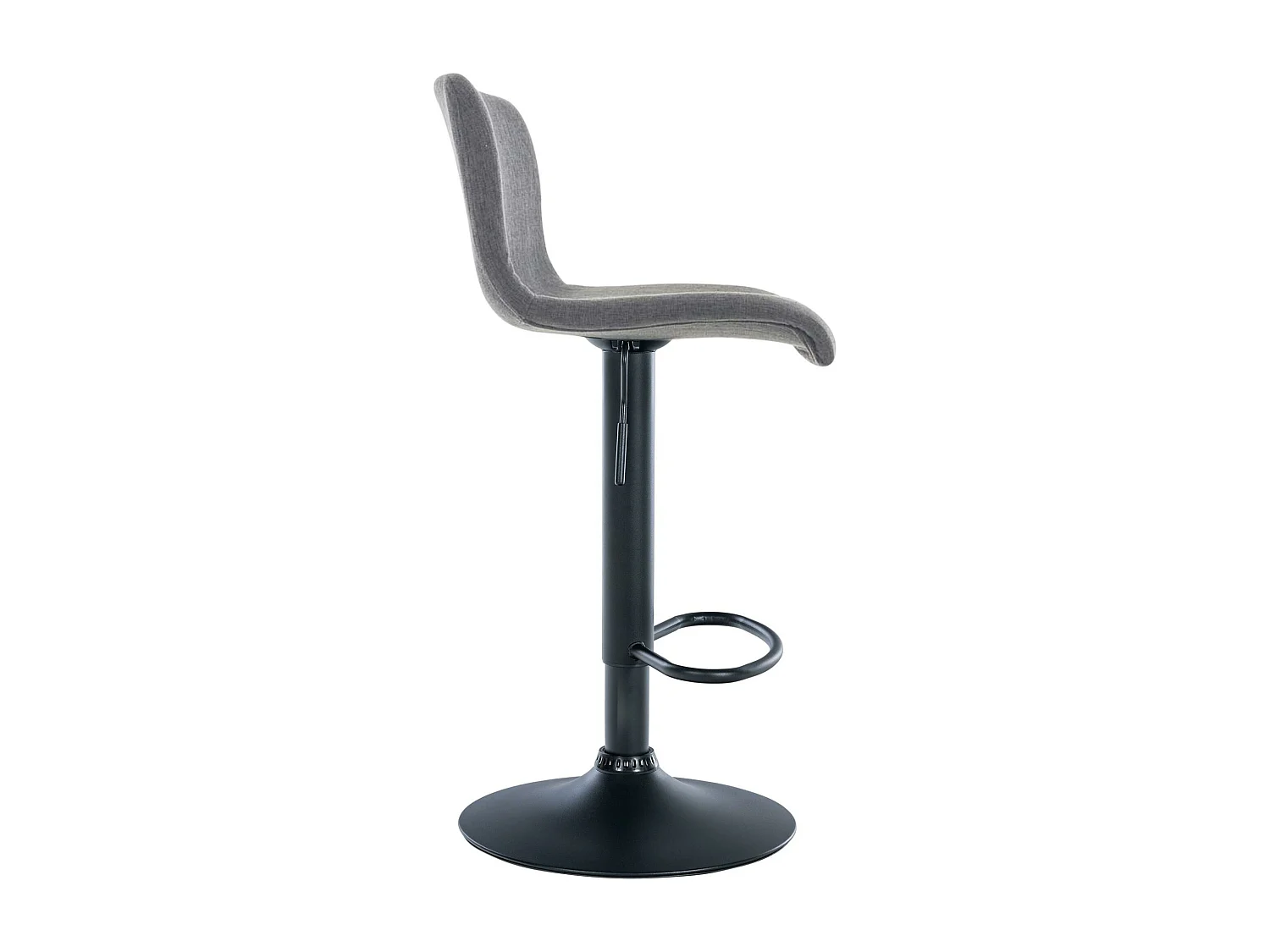 Tabouret de bar - Tissu & Métal noir mat - Gris clair - Hover