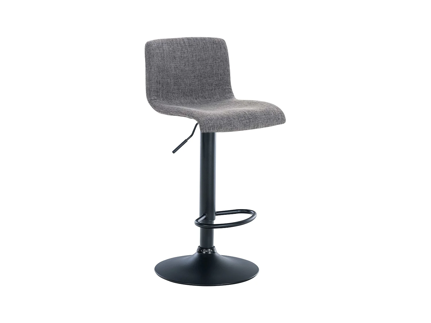 Tabouret de bar - Tissu & Métal noir mat - Gris clair - Hover