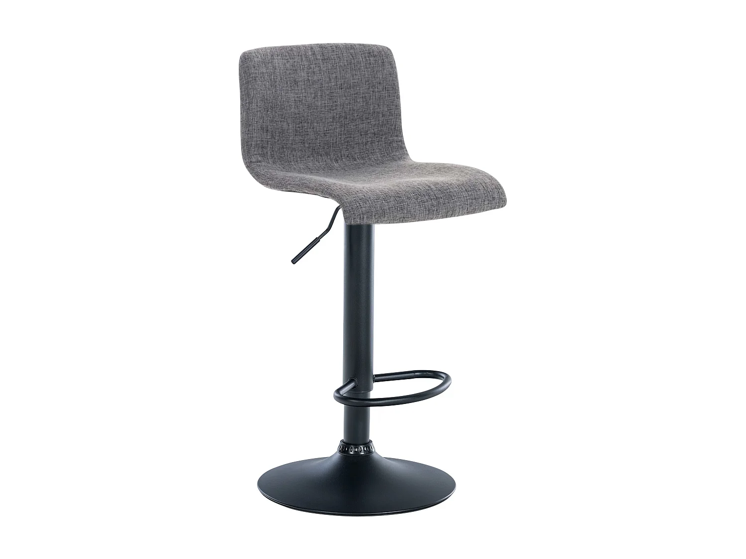 Tabouret de bar - Tissu & Métal noir mat - Gris clair - Hover