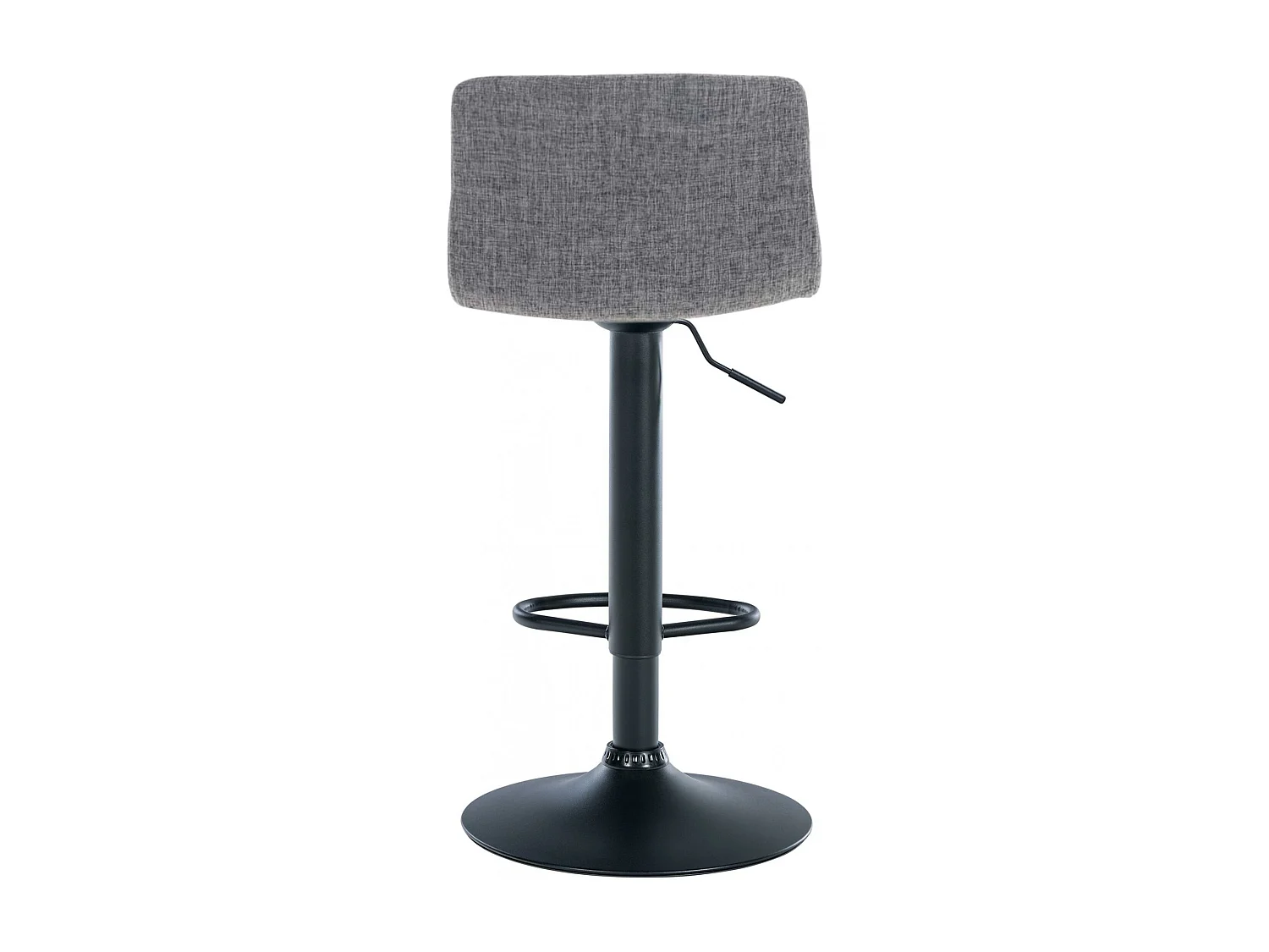 Tabouret de bar - Tissu & Métal noir mat - Gris clair - Hover