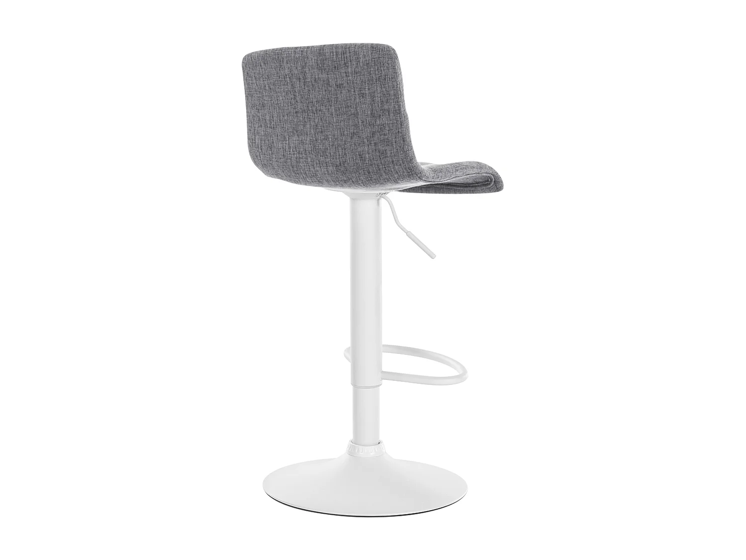 Tabouret de bar - Tissu & Métal blanc mat - Gris clair - Hover